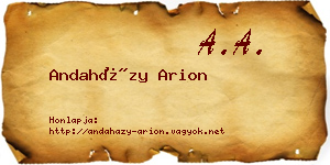 Andaházy Arion névjegykártya